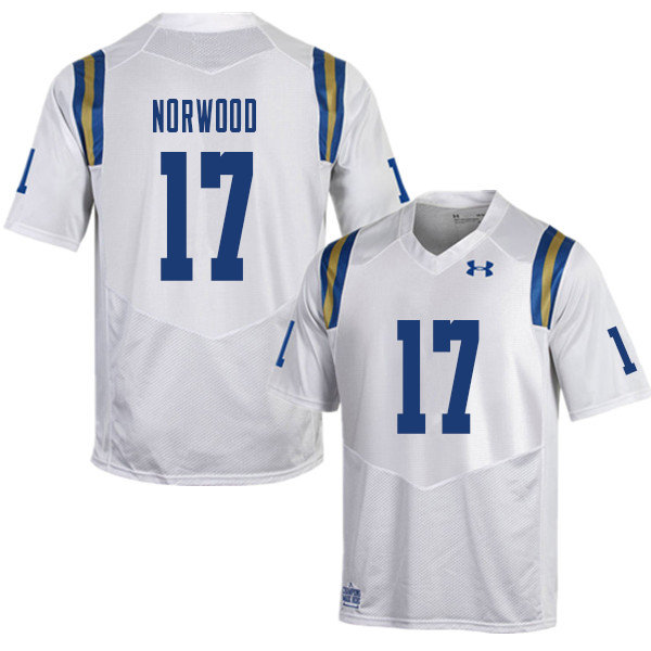Men #17 Josiah Norwood UCLA Bruins College Football Jerseys Sale-White